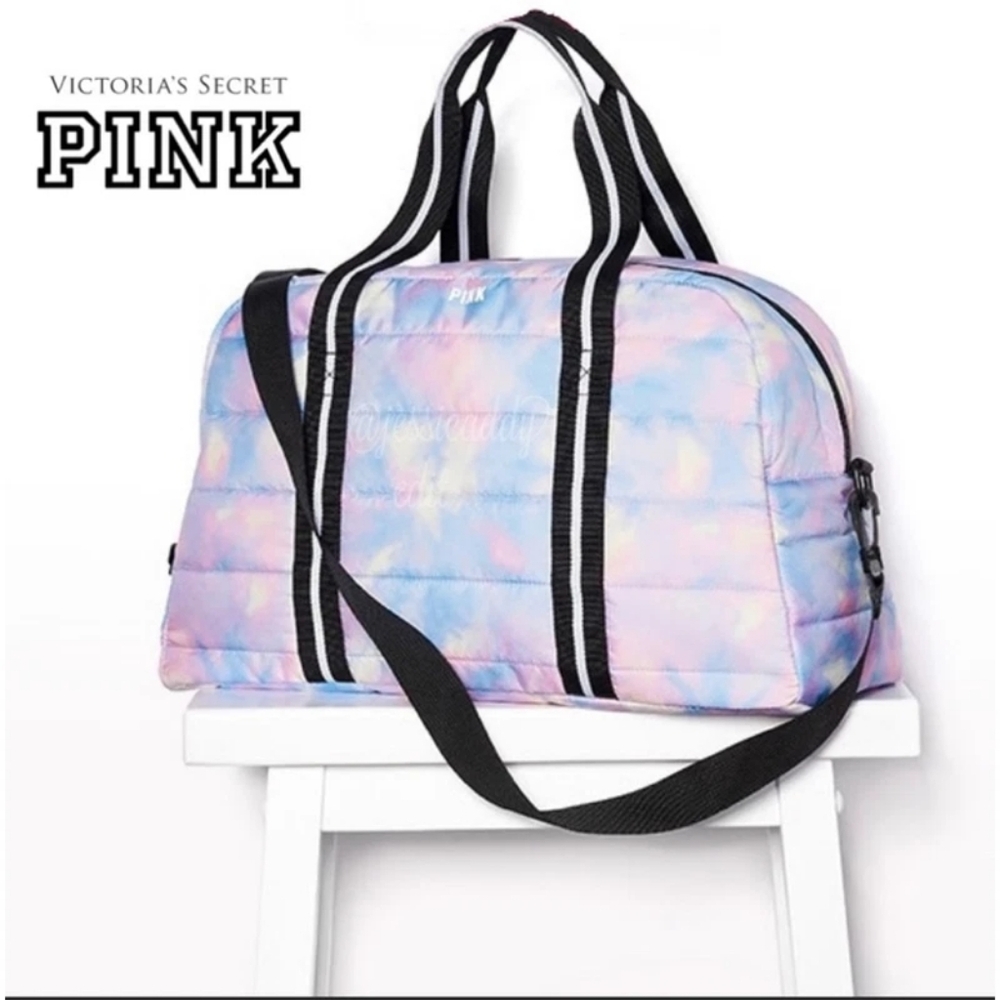 Victoria's Secret PINK Rainbow Cloud Print Duffle